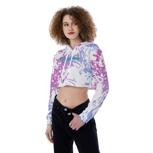 Kryp2nitation Splattered Crop Top Hoodie